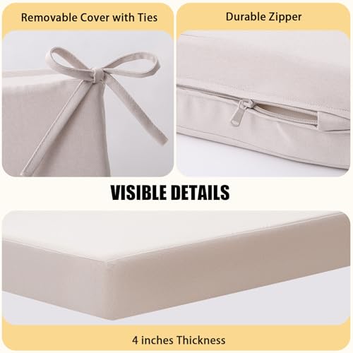 idee-home Outdoor Cushions for Patio Furniture, Outdoor Seat Cushion, Waterproof Couch Hampton Bay Deep Seat Replacement C...