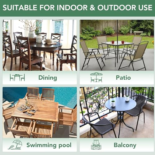 Outdoor Chair Cushions Set of 4: Waterproof & Fade Resistant Seat Cushion for Patio Furniture - 18.5 x 16 x 2 Inch Chair P...