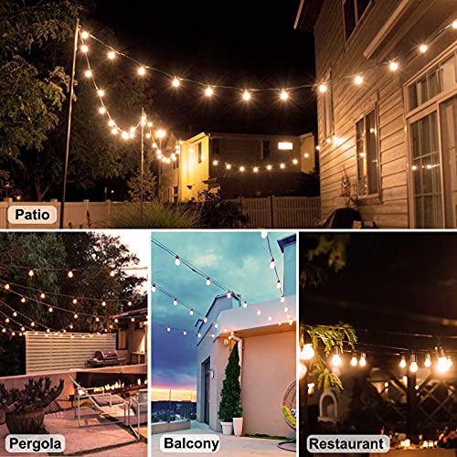 alitade 108FT (27FT*4) LED Outdoor String Light Waterproof Terrace Light, S14 Shatterproof Replaceable Bulb (4 Spare Bulb...