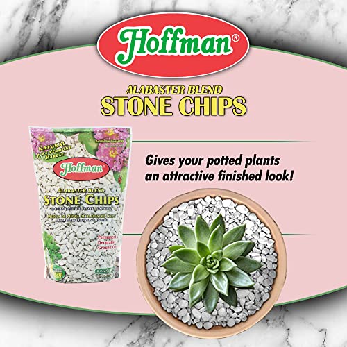 Hoffman 14102 Decorative Soil Covers Alabaster Blend Stone Chips, 2 Quarts