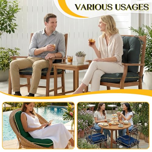 1 MIDDLE ONE Outdoor Chair Cushions Set of 2, Outdoor Cushions for Patio Furniture and Wicker Chair, Memory Foam Patio Sea...