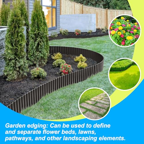 LAVEVE Corrugated Metal Garden Edging 6" x 40Ft, Landscape Edging Border for Lawn, Flower Bed, Garden Fence, Paver Edging...