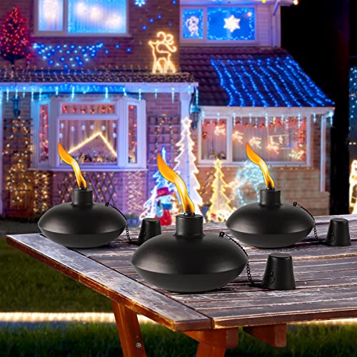 ZSZMFH 6 Pack Metal Table Top Torches,18 oz Citronella Torches for Outside, Refillable Citronella Flame Light Torch with W...