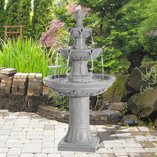 TOBYUL Italian Outdoor Water Fountains Garden Decor - 48.4''H Fountains and Waterfalls Outside, Large Cascading Indoor Flo...