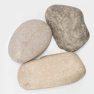 40 LBS Natural Large River Stones – 4-7 Inch Pebbles for Water Features, Aquascaping, and Garden Pathways. Ideal for Enhan...