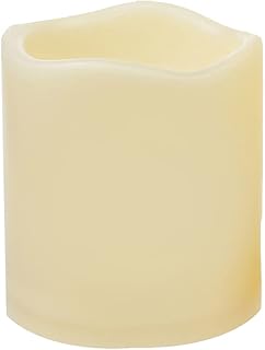 1 Pack LED Flameless Pillar Candle Waterproof Outdoor Battery Operated Candle with Cycling 24 Hours Timer Function for Lan...