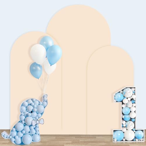 Spandex Fitted Wedding Arch Cover Set of 3 Beige Arch Backdrop Cover 4ft 5ft 6ft Arches Backdrop Frame Covers Chiara Arche...