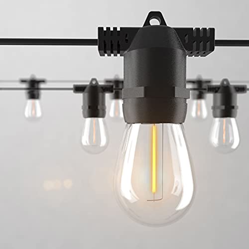 alitade 108FT (27FT*4) LED Outdoor String Light Waterproof Terrace Light, S14 Shatterproof Replaceable Bulb (4 Spare Bulb...
