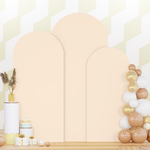 Spandex Fitted Wedding Arch Cover Set of 3 Beige Arch Backdrop Cover 4ft 5ft 6ft Arches Backdrop Frame Covers Chiara Arche...