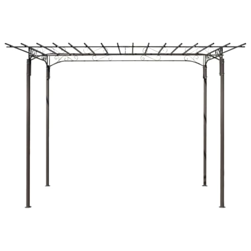 CHARMMA Garden Arch Brown Steel Large Decorative Inlays Garden Arch,Garden Arches, Trellises, Arbours & Pergolas-40791
