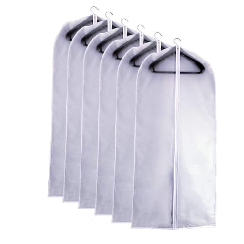Suit Bags for Closet Storage Garment Bag 24''X40'' Clear Garment Bags for Hanging Clothes (Set of 6) Plastic Waterproof Su...