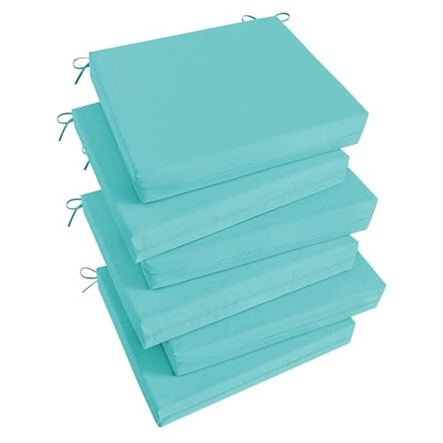 Basic Beyond Outdoor Chair Cushions Set of 6, Square Corner Outdoor Cushions for Patio Furniture, Water Resistant Patio Ch...