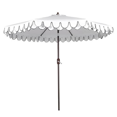 Funsite 9Ft Elegant Valance Patio Umbrella, Outdoor Umbrellas for Patio with Auto-Tilt and Crank Systerm, Table Umbrella f...