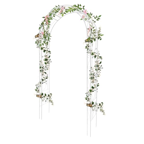 GarveeLife Metal Garden Arch, Outdoor Garden Arch Arbor Trellis for Climbing Plants, Wedding Arches for Ceremony, Wedding ...