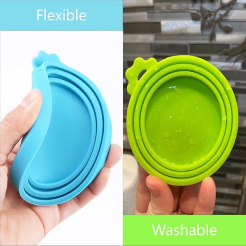 2Pcs Silicone Pet Food Can Lid Cover for Cat & Dog Dishwasher Safe - Keeps Wet Food Fresh, Pet Treat Storage Accessory