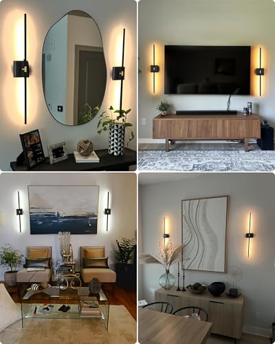 iThird Battery Operated Wall Sconce Set of 2: Rechargeable Wall Lights Wireless Sconces with Touch and Remote, 360° Rotate...