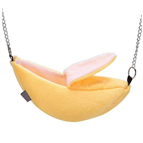 1 Pack Hamster Hanging House Hammock Banana Design Cotton Cage Sleeping Nest Suitable for Small Pet Bed Cage Swing (Color...