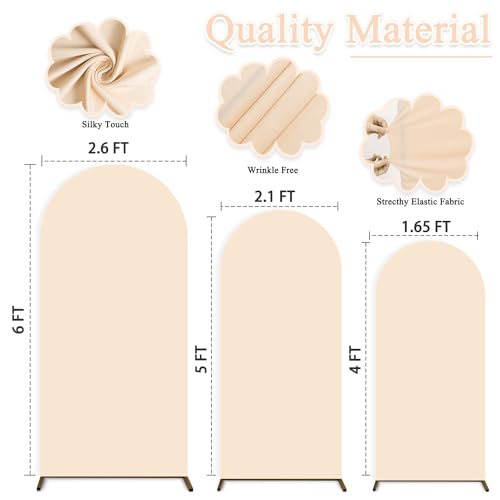 Spandex Fitted Wedding Arch Cover Set of 3 Beige Arch Backdrop Cover 4ft 5ft 6ft Arches Backdrop Frame Covers Chiara Arche...