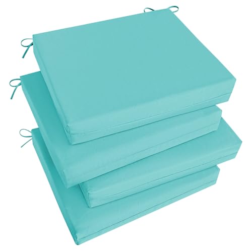 Basic Beyond Outdoor Chair Cushions Set of 4, Square Corner Outdoor Cushions for Patio Furniture, Water Resistant Patio Ch...