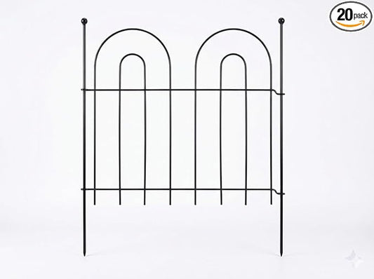 20 Pack Garden Fence Border 26 Ft Total Metal Wire Fencing 18.9 in High Rustproof Iron Animal Barrier for Flower Bed Edgin...
