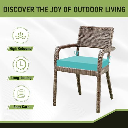 Basic Beyond Outdoor Chair Cushions Set of 4, Square Corner Outdoor Cushions for Patio Furniture, Water Resistant Patio Ch...