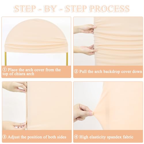 Spandex Fitted Wedding Arch Cover Set of 3 Beige Arch Backdrop Cover 4ft 5ft 6ft Arches Backdrop Frame Covers Chiara Arche...