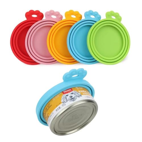 2Pcs Silicone Pet Food Can Lid Cover for Cat & Dog Dishwasher Safe - Keeps Wet Food Fresh, Pet Treat Storage Accessory