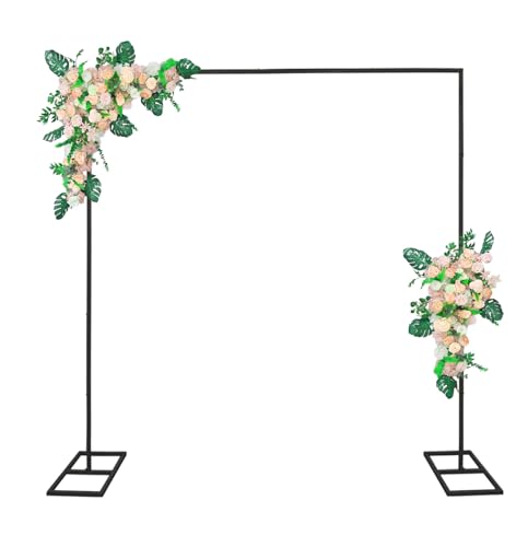 IKULE 6.6FT Black Metal Wedding Arches for Ceremony Square Balloon Arch Stand Rectangular Backdrop Stand for Anniversary B...