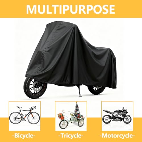 Waterproof Bike Cover for 2 or 3 Bikes Outdoor Storage, 2XL Bicycle Transportation or Travel Covers– Rain/Snow/Dust Resist...