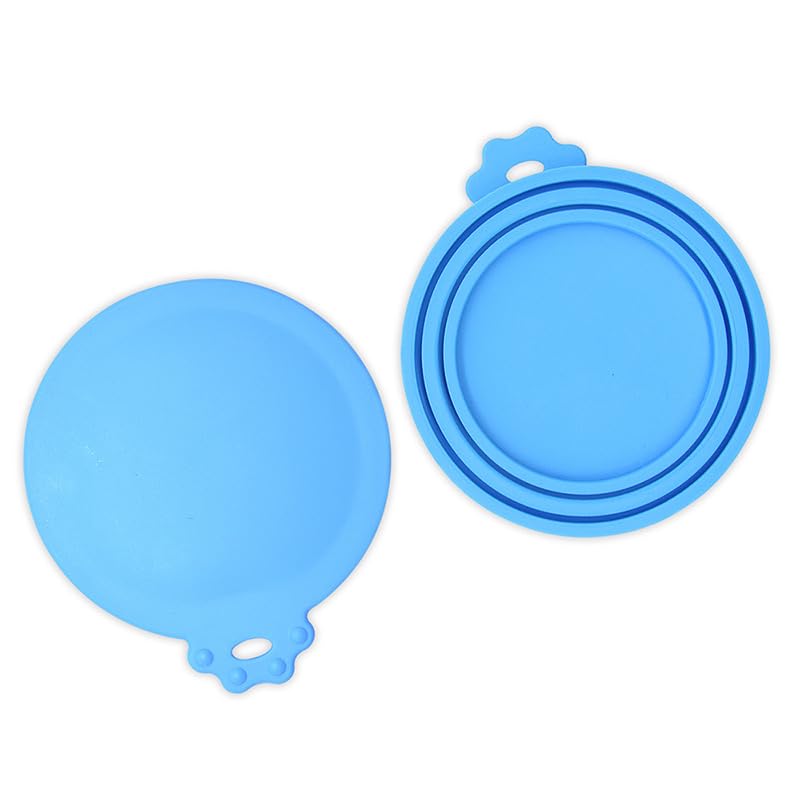 2Pcs Silicone Pet Food Can Lid Cover for Cat & Dog Dishwasher Safe - Keeps Wet Food Fresh, Pet Treat Storage Accessory