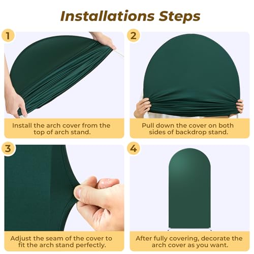7.2 ft Arch Backdrop Cover Hunter Green - Double-Sided Spandex Arch Covers Stretchy Backdrop for Balloon Arches Birthday P...