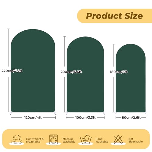 7.2 ft Arch Backdrop Cover Hunter Green - Double-Sided Spandex Arch Covers Stretchy Backdrop for Balloon Arches Birthday P...