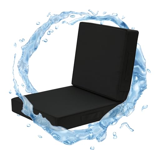 Wellsin Outdoor Cushions for Patio Furniture, Waterproof Outdoor Seat Cushions with Ties and Handle, Outdoor Cushions 24 X...