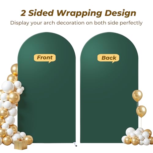 7.2 ft Arch Backdrop Cover Hunter Green - Double-Sided Spandex Arch Covers Stretchy Backdrop for Balloon Arches Birthday P...