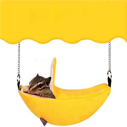 1 Pack Hamster Hanging House Hammock Banana Design Cotton Cage Sleeping Nest Suitable for Small Pet Bed Cage Swing (Color...