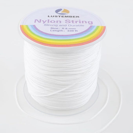 0.8mm Nylon String, Strong Bracelet String, Durable Nylon Cord for Jewelry Making, Bracelets, Beading, Necklaces, Rattail ...