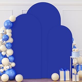 Blue Arch Backdrop Cover Set of 3 Wedding Arch Covers Stretchy Backdrop 6FT 5FT 4FT Backdrops Covers for Balloon Arches St...