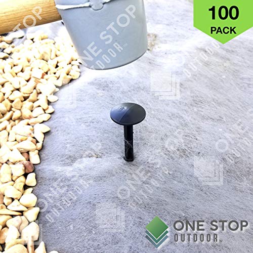 (100-PACK) 6" Heavy Duty Professional Grade Plastic Landscape & Garden Spikes - Multi Use Weed Fabric, Erosion Netting & T...