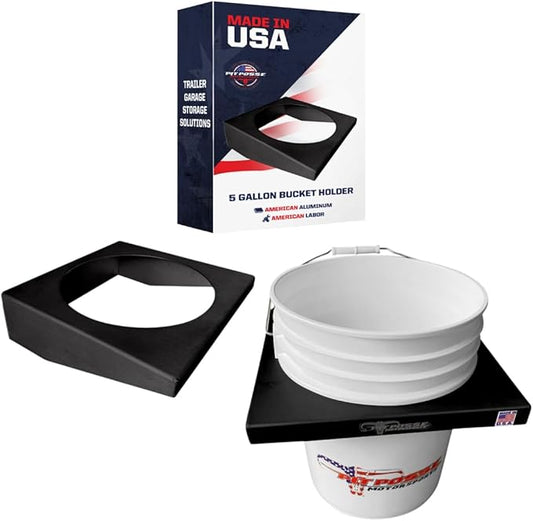 Pit Posse PP3352BK 5 Gallon Bucket Holder Rack Stand - USA Made - Garage, Trailer, Shop Storage - Fits Yeti or Standard 5 ...