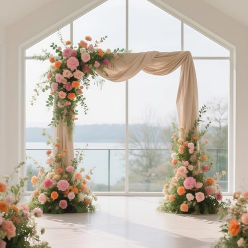 IKULE 6.6FT Black Metal Wedding Arches for Ceremony Square Balloon Arch Stand Rectangular Backdrop Stand for Anniversary B...