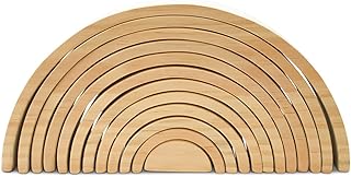 Large Wooden Rainbow Stacker Arches, Set of 12 pcs., Natural and Unfinished Stacking Rainbow, by Woodpeckers