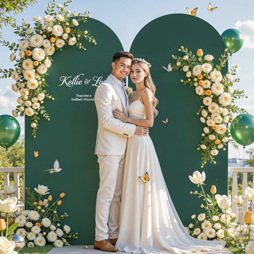 7.2 ft Arch Backdrop Cover Hunter Green - Double-Sided Spandex Arch Covers Stretchy Backdrop for Balloon Arches Birthday P...
