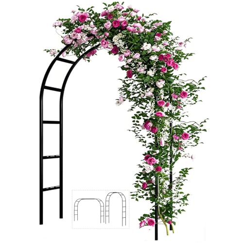 Adorox 7.8ft Garden Arch Trellis for Climbing Plants, Metal Arch Frame, Pumpkin Archway Outdoor Garden Arbors and Arches f...