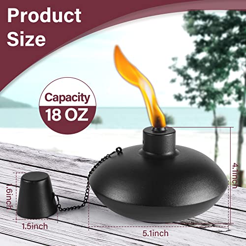 ZSZMFH 6 Pack Metal Table Top Torches,18 oz Citronella Torches for Outside， Refillable Citronella Flame Light Torch with W...