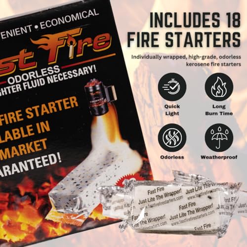 (Blue) Stainless Steel Charcoal Chimney Starter - Rust Resistant BBQ Coal Lighter with Patented Insert, Cool-Touch Handle,...