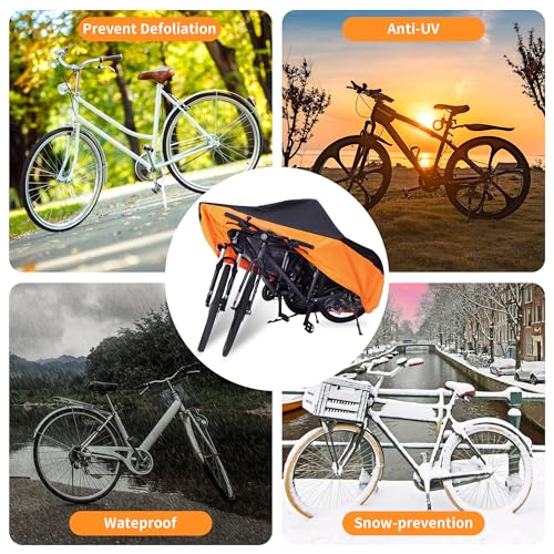 BLEJOY Bike Cover Waterproof Outdoor - Bicycle Covers for 1 or 2 Bikes - 420D Heavy Duty Rain Sun UV Dust Wind Proof Cover...