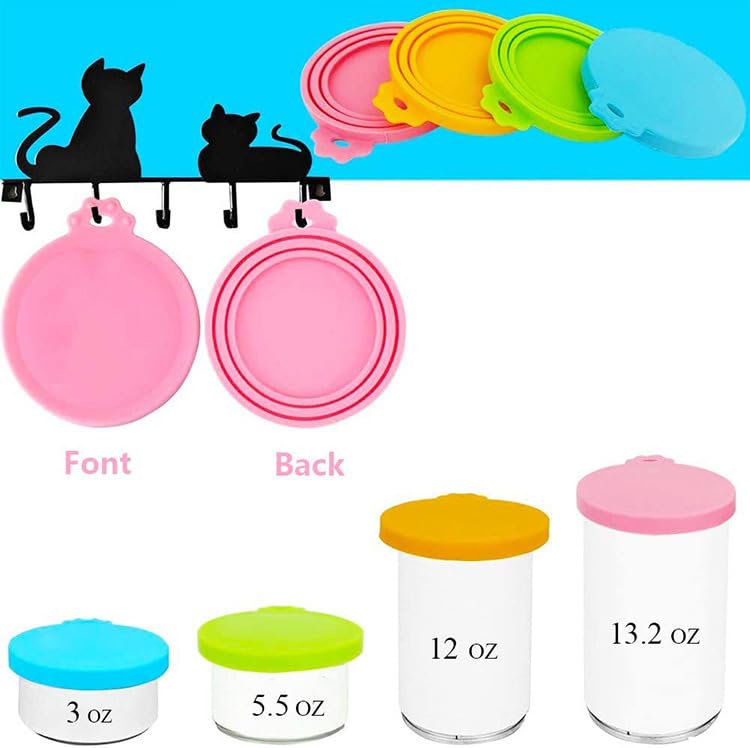 2Pcs Silicone Pet Food Can Lid Cover for Cat & Dog Dishwasher Safe - Keeps Wet Food Fresh, Pet Treat Storage Accessory