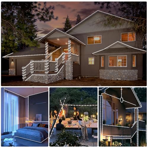(New) Rope Lights, 33FT 100LED 8 Modes Outdoor Tube Lights, IP65 Weatherproof Copper Fairy String Lights for Garden Porch ...
