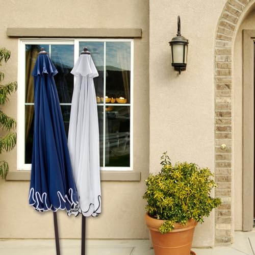 Funsite 9Ft Elegant Valance Patio Umbrella, Outdoor Umbrellas for Patio with Auto-Tilt and Crank Systerm, Table Umbrella f...