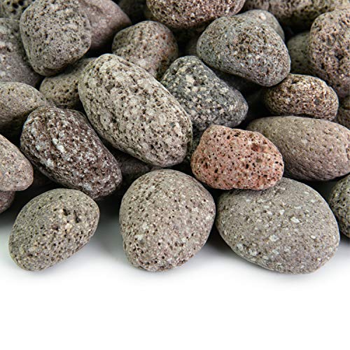 Red 1/2"-1" Fire Rock | Fireproof and Heatproof Round Pebbles for Indoor or Outdoor Gas Fire Pits and Fireplaces - Natura...